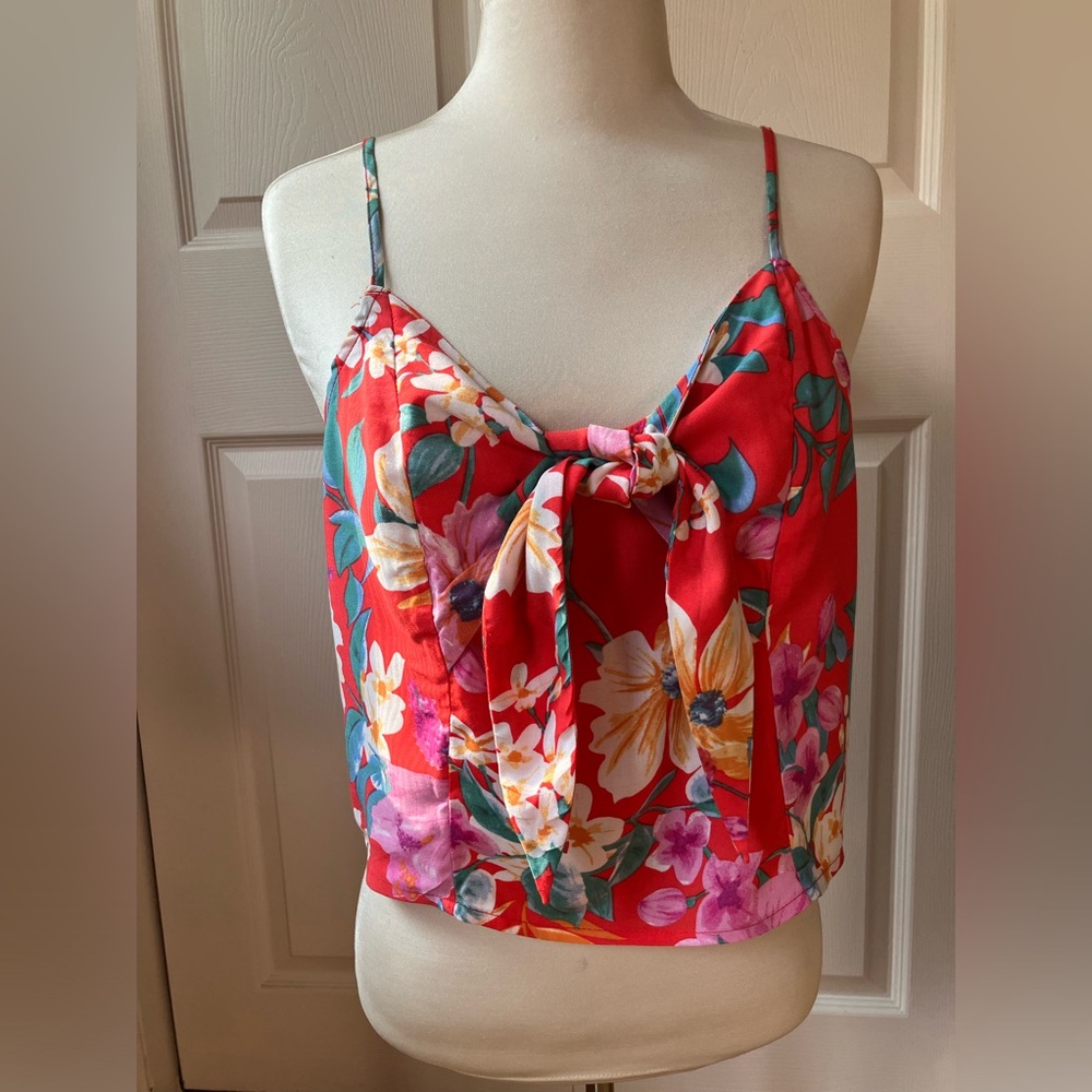 Cynthia Rowley crop top with bow front detail